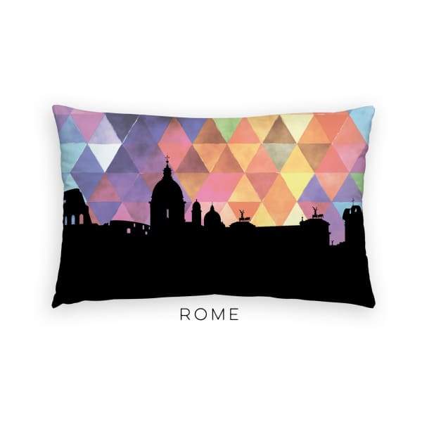 Rome Italy geometric skyline - Pillow | Lumbar / RebeccaPurple - Geometric Skyline