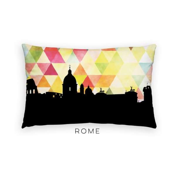 Rome Italy geometric skyline - Pillow | Lumbar / Yellow - Geometric Skyline