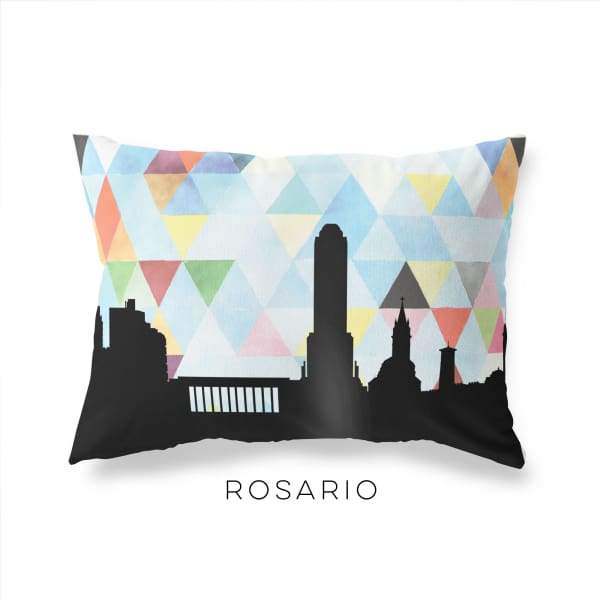 Rosario Argentina geometric skyline - Pillow | Lumbar / LightSkyBlue - Geometric Skyline