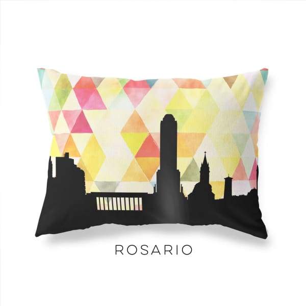 Rosario Argentina geometric skyline - Pillow | Lumbar / Yellow - Geometric Skyline