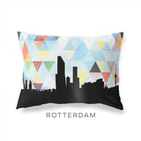 Rotterdam Netherlands geometric skyline - Pillow | Lumbar / LightSkyBlue - Geometric Skyline