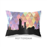 Rotterdam Netherlands geometric skyline - Pillow | Lumbar / RebeccaPurple - Geometric Skyline