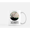 Sacramento California city skyline with vintage Sacramento map - Mug | 15 oz - City Map Skyline