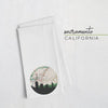 Sacramento California city skyline with vintage Sacramento map - Tea Towel - City Map Skyline