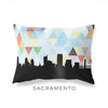 Sacramento California geometric skyline - Pillow | Lumbar / LightSkyBlue - Geometric Skyline