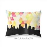 Sacramento California geometric skyline - Pillow | Lumbar / Yellow - Geometric Skyline