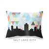 Salt Lake City Utah geometric skyline - Pillow | Lumbar / LightSkyBlue - Geometric Skyline