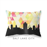Salt Lake City Utah geometric skyline - Pillow | Lumbar / Yellow - Geometric Skyline