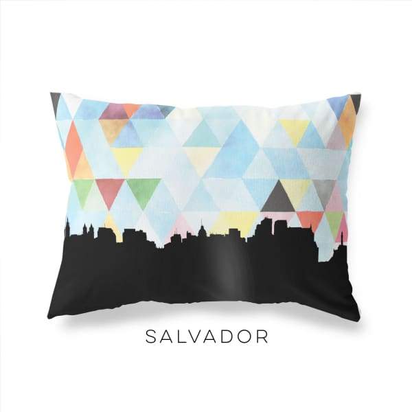 Salvador Brazil geometric skyline - Pillow | Lumbar / LightSkyBlue - Geometric Skyline
