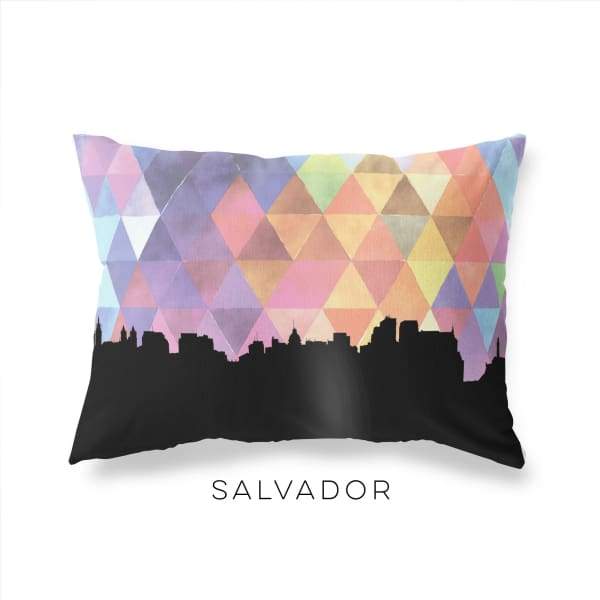 Salvador Brazil geometric skyline - Pillow | Lumbar / RebeccaPurple - Geometric Skyline