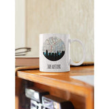 San Antonio Texas city skyline with vintage San Antonio map - Mug | 11 oz - City Map Skyline
