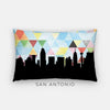 San Antonio Texas geometric skyline - Pillow | Lumbar / LightSkyBlue - Geometric Skyline