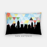 San Antonio Texas geometric skyline - Pillow | Lumbar / LightSkyBlue - Geometric Skyline