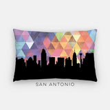 San Antonio Texas geometric skyline - Pillow | Lumbar / RebeccaPurple - Geometric Skyline