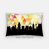 San Antonio Texas geometric skyline - Pillow | Lumbar / Yellow - Geometric Skyline