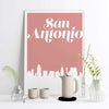 San Antonio Texas retro inspired city skyline - 5x7 Unframed Print / MistyRose - Retro Skyline