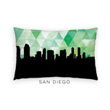 San Diego California geometric skyline - 5x7 Unframed Print / Green - Geometric Skyline