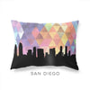 San Diego California geometric skyline - Pillow | Lumbar / RebeccaPurple - Geometric Skyline
