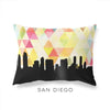San Diego California geometric skyline - Pillow | Lumbar / Yellow - Geometric Skyline
