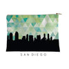 San Diego California geometric skyline - Pouch | Small / Green - Geometric Skyline