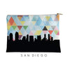 San Diego California geometric skyline - Pouch | Small / LightSkyBlue - Geometric Skyline