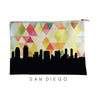 San Diego California geometric skyline - Pouch | Small / Yellow - Geometric Skyline