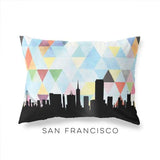 San Francisco California geometric skyline - Pillow | Lumbar / LightSkyBlue - Geometric Skyline