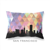 San Francisco California geometric skyline - Pillow | Lumbar / RebeccaPurple - Geometric Skyline