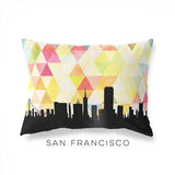San Francisco California geometric skyline - Pillow | Lumbar / Yellow - Geometric Skyline