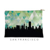 San Francisco California geometric skyline - Pouch | Small / Green - Geometric Skyline