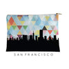 San Francisco California geometric skyline - Pouch | Small / LightSkyBlue - Geometric Skyline