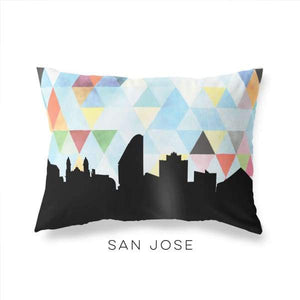 San Jose California geometric skyline - Pillow | Lumbar / LightSkyBlue - Geometric Skyline