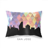 San Jose California geometric skyline - Pillow | Lumbar / RebeccaPurple - Geometric Skyline