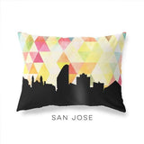 San Jose California geometric skyline - Pillow | Lumbar / Yellow - Geometric Skyline