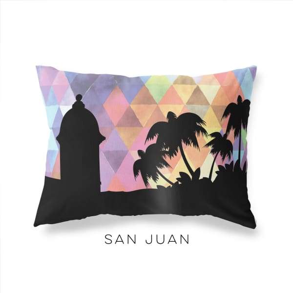 San Juan Puerto Rico geometric skyline - Pillow | Lumbar / RebeccaPurple - Geometric Skyline