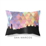 San Marcos Texas geometric skyline - Pillow | Lumbar / RebeccaPurple - Geometric Skyline