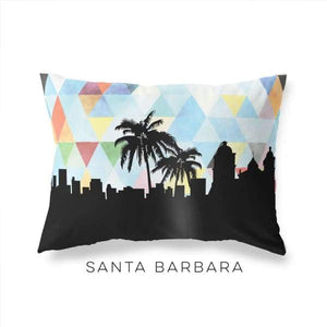 Santa Barbara California geometric skyline - Pillow | Lumbar / LightSkyBlue - Geometric Skyline