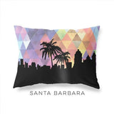 Santa Barbara California geometric skyline - Pillow | Lumbar / RebeccaPurple - Geometric Skyline