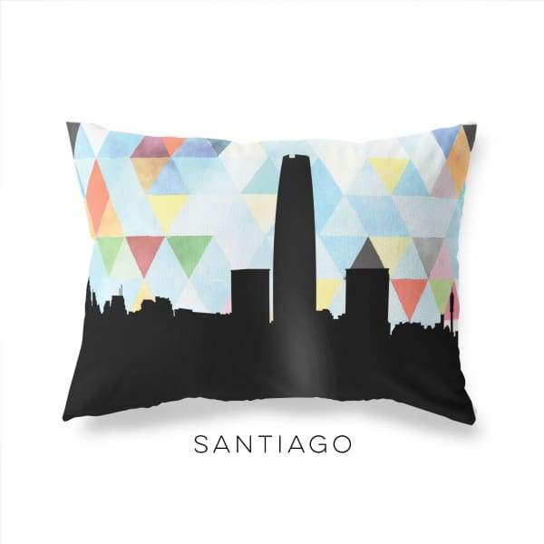 Santiago Chile geometric skyline - Pillow | Lumbar / LightSkyBlue - Geometric Skyline