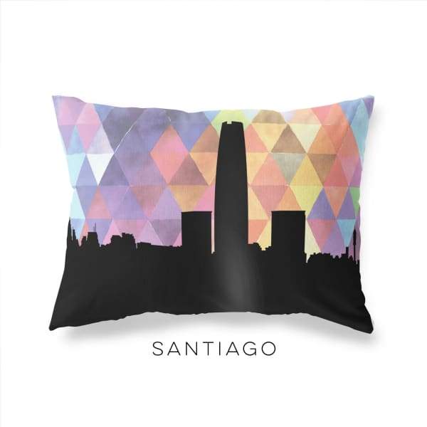 Santiago Chile geometric skyline - Pillow | Lumbar / RebeccaPurple - Geometric Skyline