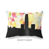 Santiago Chile geometric skyline - Pillow | Lumbar / Yellow - Geometric Skyline
