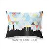 Santo Domingo Dominican Republic geometric skyline - Pillow | Lumbar / LightSkyBlue - Geometric Skyline