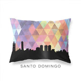 Santo Domingo Dominican Republic geometric skyline - Pillow | Lumbar / RebeccaPurple - Geometric Skyline