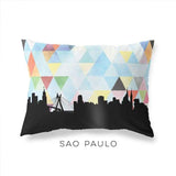 Sao Paolo Brazil geometric skyline - Pillow | Lumbar / LightSkyBlue - Geometric Skyline