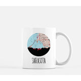 Sarasota Florida city skyline with vintage Sarasota map - Mug | 11 oz - City Map Skyline