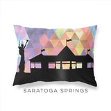 Saratoga Springs New York geometric skyline - Pillow | Lumbar / RebeccaPurple - Geometric Skyline