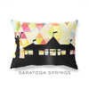 Saratoga Springs New York geometric skyline - Pillow | Lumbar / Yellow - Geometric Skyline