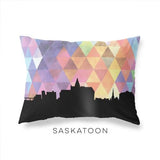 Saskatoon Saskatchewan geometric skyline - Pillow | Lumbar / RebeccaPurple - Geometric Skyline