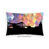 Savannah Georgia geometric skyline - Pillow | Lumbar / RebeccaPurple - Geometric Skyline