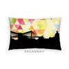 Savannah Georgia geometric skyline - Pillow | Lumbar / Yellow - Geometric Skyline